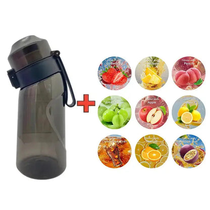 Mini Gourde Aromatisée 500ML ( Noir Transparente ), bouteille sport réutilisable, 9 capsules, fitness, camping | La Gourde®