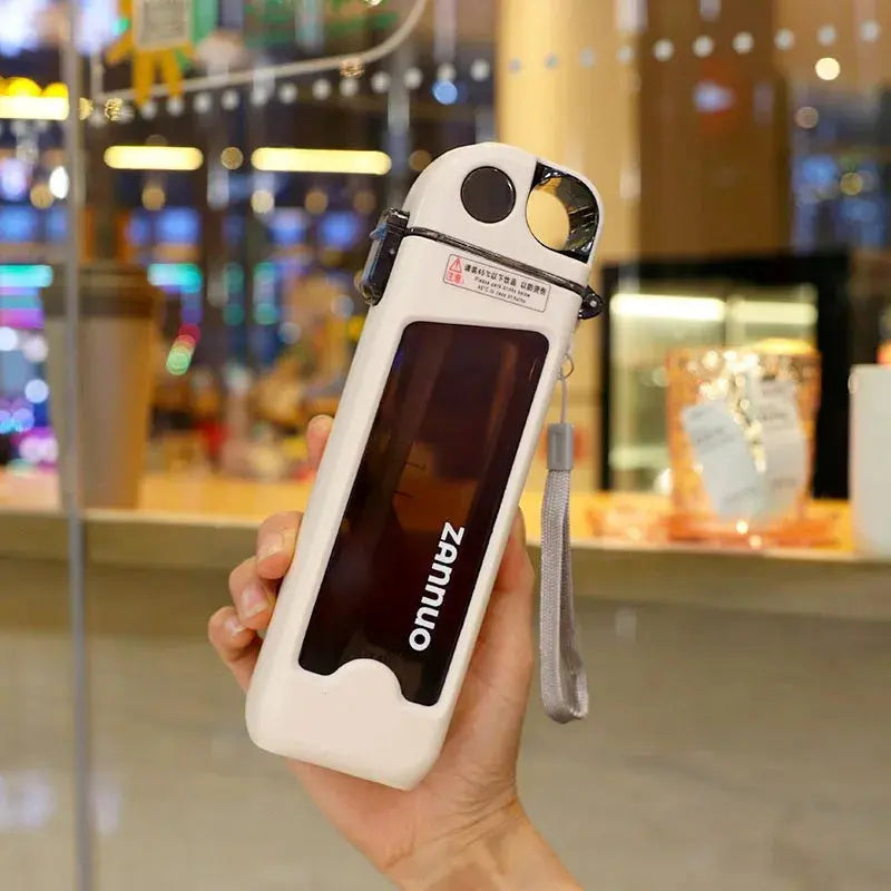 Mini Gourde Enfant Avec Paille 350 ml –  Gourde  pour Eau Carre portable et 100% étanche avec couvercle et poignée