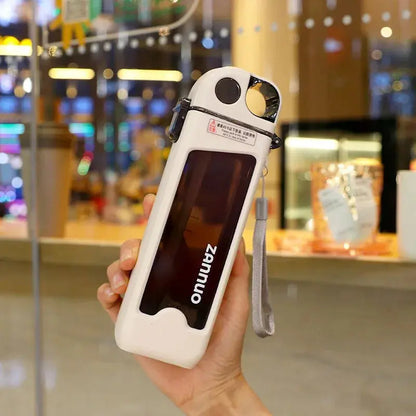 Mini Gourde Enfant Avec Paille 350 ml –  Gourde  pour Eau Carre portable et 100% étanche avec couvercle et poignée
