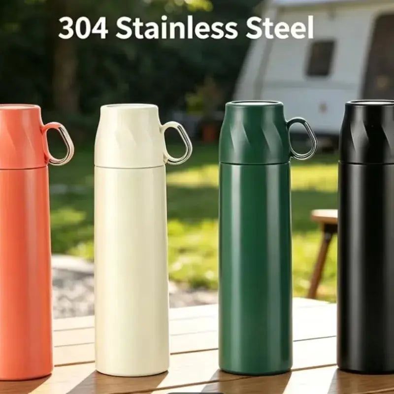Mini Thermos Avec Tasse noir pour café et thé nomade – La Gourde ®

