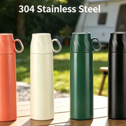 Mini Thermos Avec Tasse noir pour café et thé nomade – La Gourde ®

