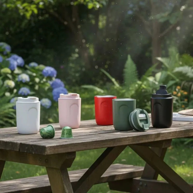 Mug isotherme rouge réutilisable pour bureau, voyage et déplacements quotidiens