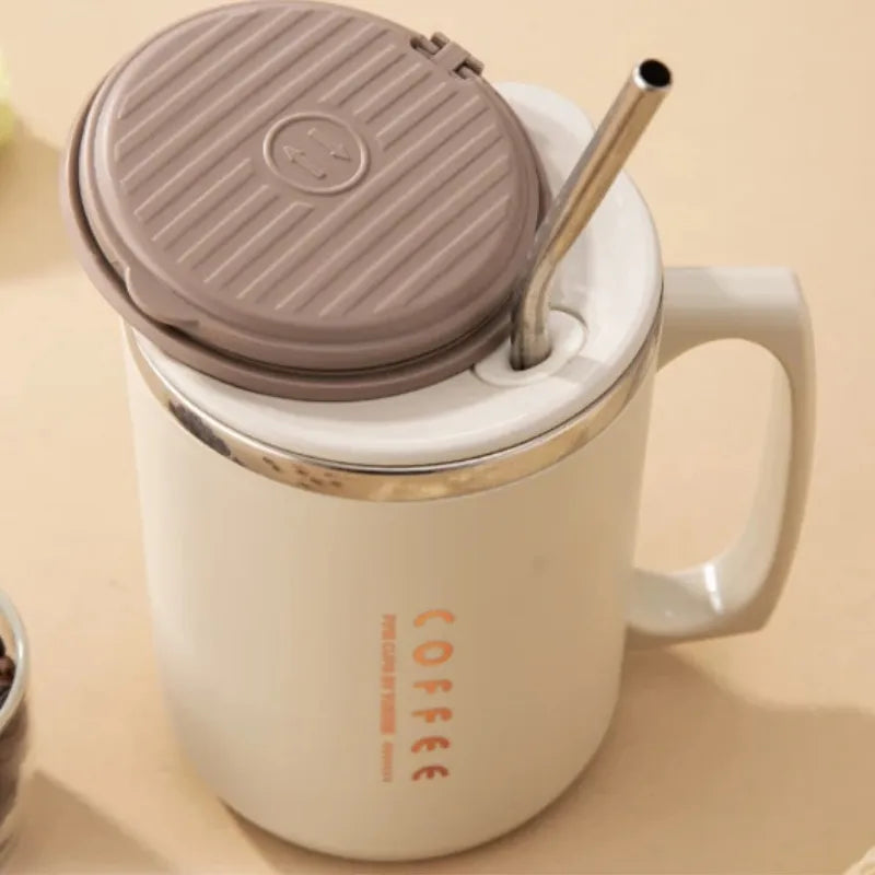 Mug avec Couvercle Transportable Blanc