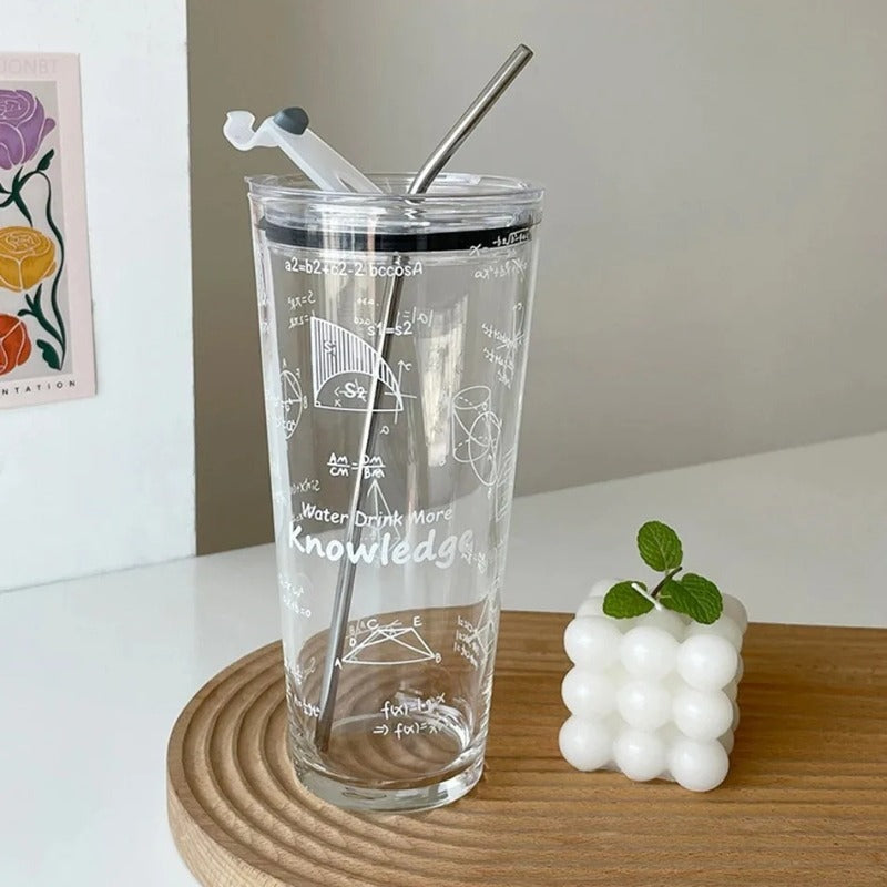 Mug Tasse en verre 1L avec Paille Inox  - La Gourde