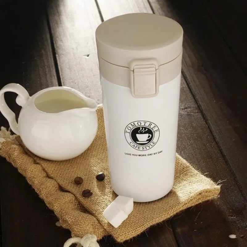 Mug Blanche 380 ml Nomade Cup avec isolation thermique performante, travel mug idéal pour café, thé et boissons à emporter | La Gourde