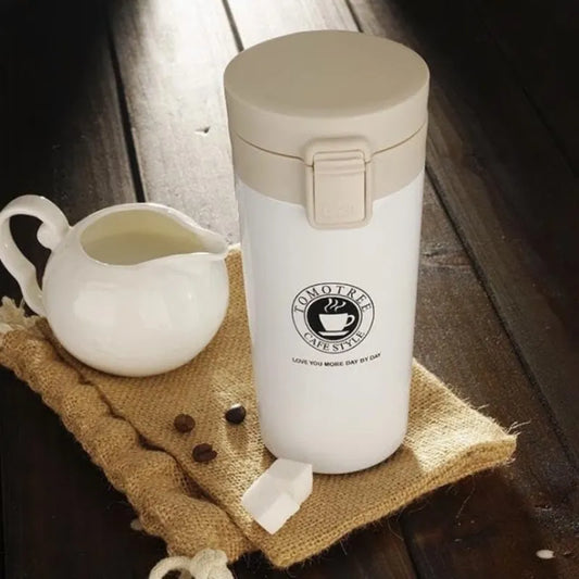 Mug Blanche 380 ml Nomade Cup avec isolation thermique performante, travel mug idéal pour café, thé et boissons à emporter | La Gourde