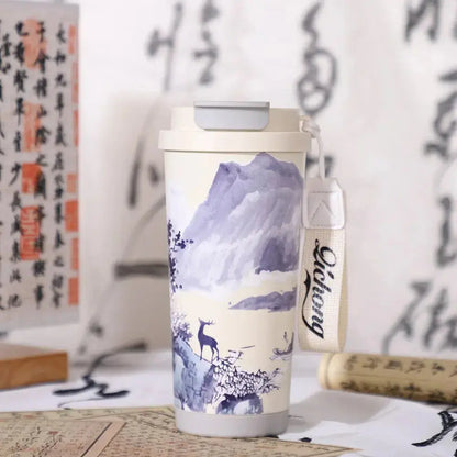 Mug Thermos Japonais – Mug isotherme réutilisable grande capacité conçu pour accompagner vos déplacements.