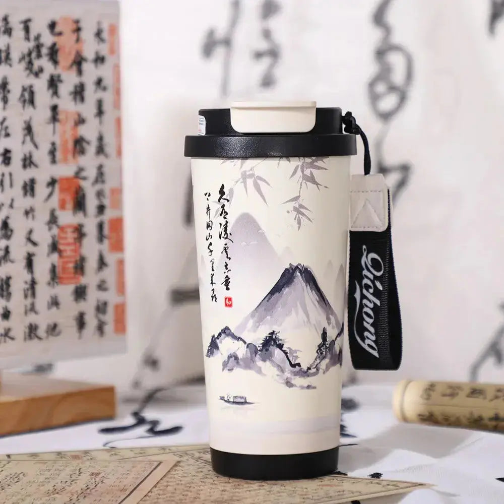 Mug Thermos Japonais – Tasse isotherme originale japonaise 500 ml avec double couche en acier inoxydable durable.