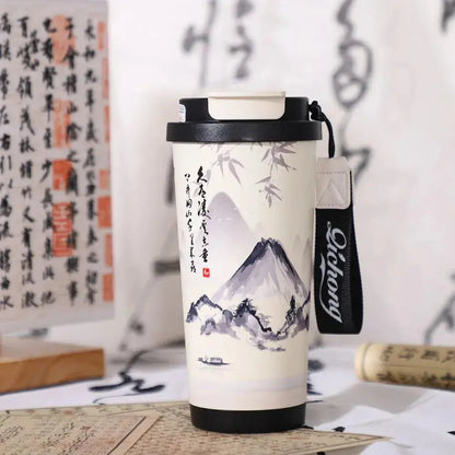 Mug Thermos Japonais – Tasse isotherme originale japonaise 500 ml avec double couche en acier inoxydable durable.