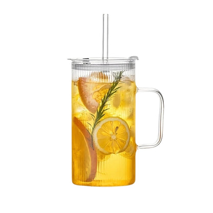 Mug Verre Avec Couvercle 740ML design moderne pour bureau