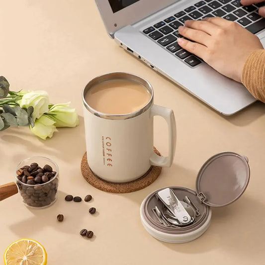 Mug avec Couvercle Transportable Blanc