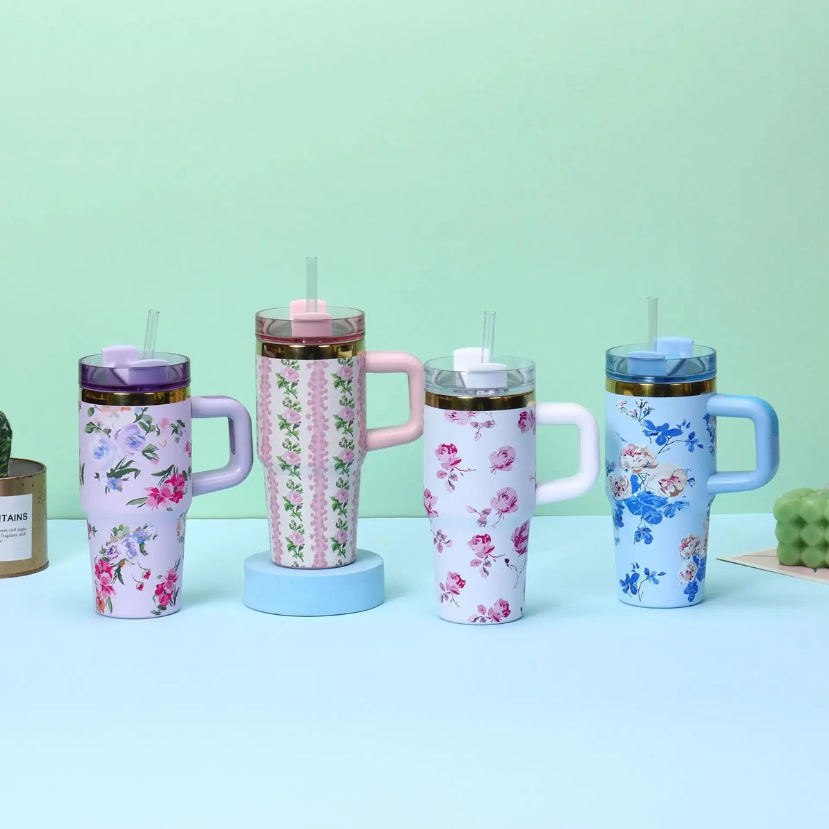Gourde Thermos Mug Fleurs 14 oz
