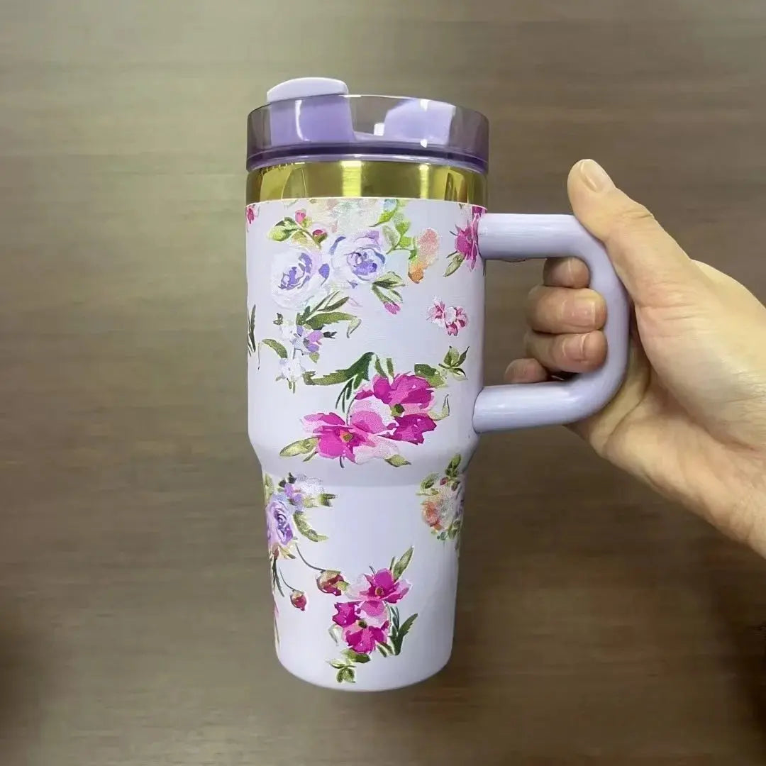 Gourde Thermos Mug Fleurs 14 oz