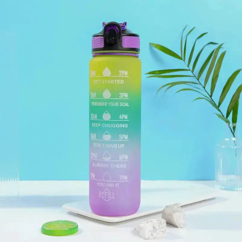 Gourde Motivation Graduée 1L avec Paille pour Activités Extérieures