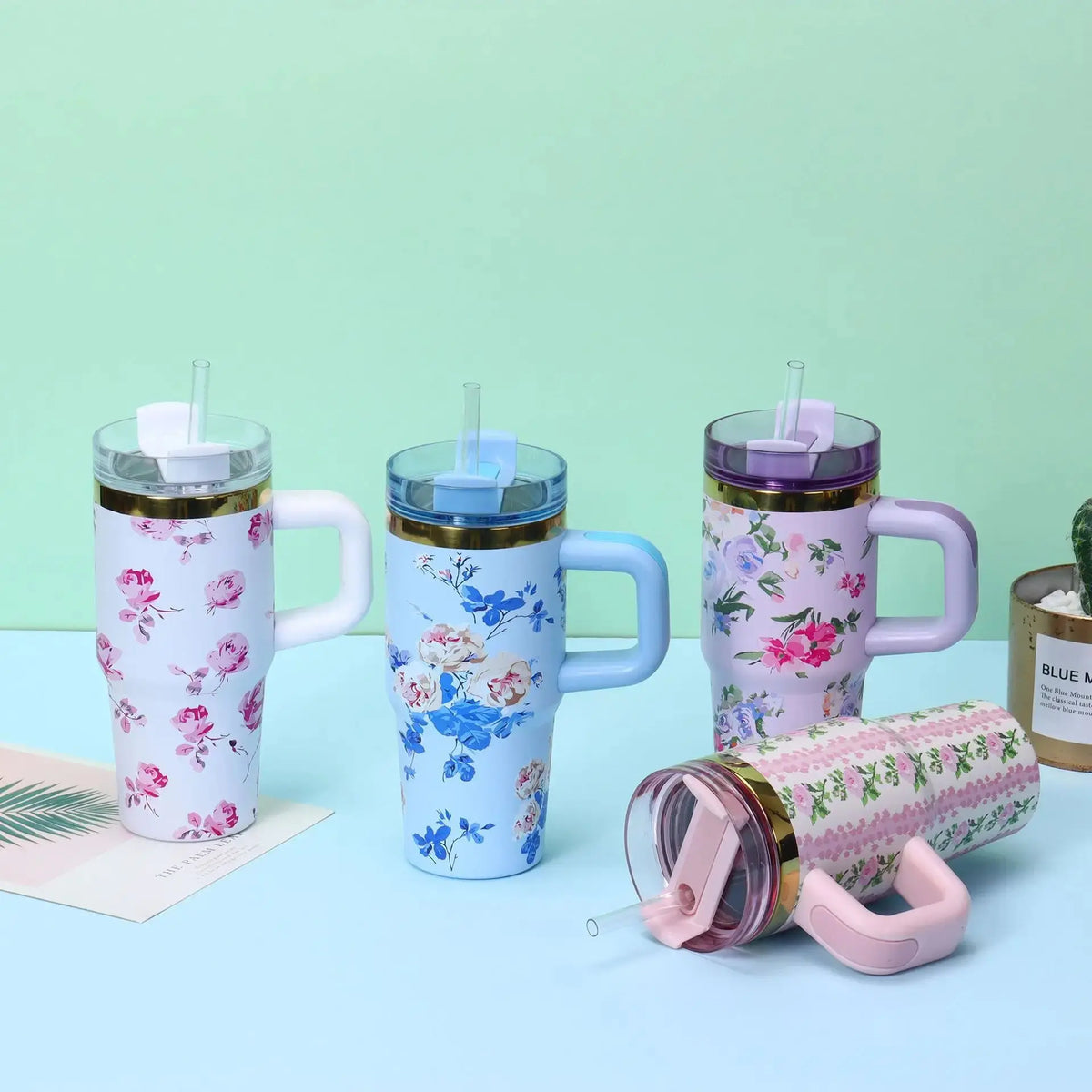 Gourde Thermos Mug Fleurs 14 oz
