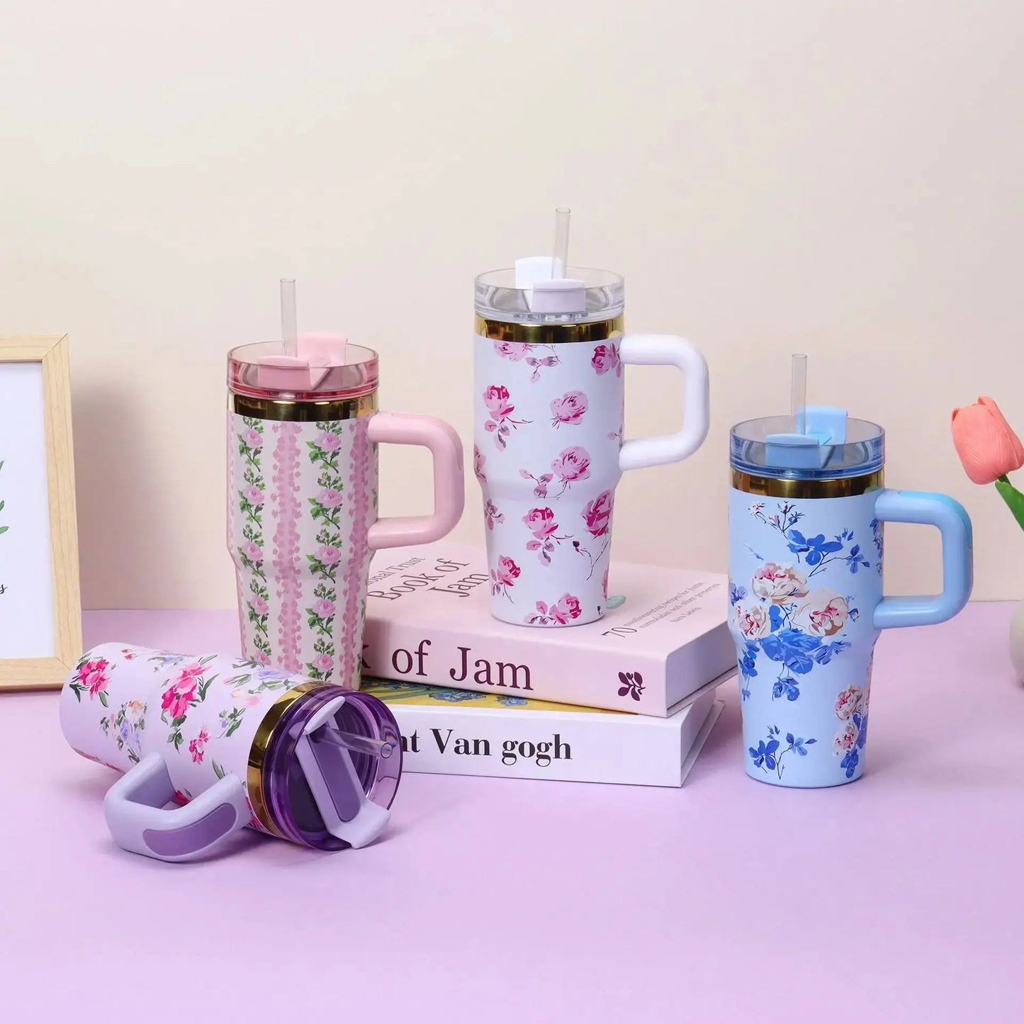 Gourde Thermos Mug Fleurs 14 oz