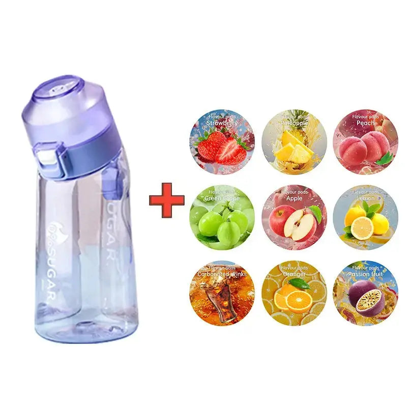 Mini Gourde Aromatisée 500ML ( Bleu Transparente ), gourde moderne, bouteille d'Eau Aromatisée avec paille, capsules fruitées, réutilisable | La Gourde®