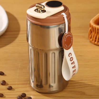 Tasse Connectée Argent 450ML La Gourde, Smart Mug isotherme avec affichage LED de température pour infusion, thé chaud, tisane et boissons nomades.
