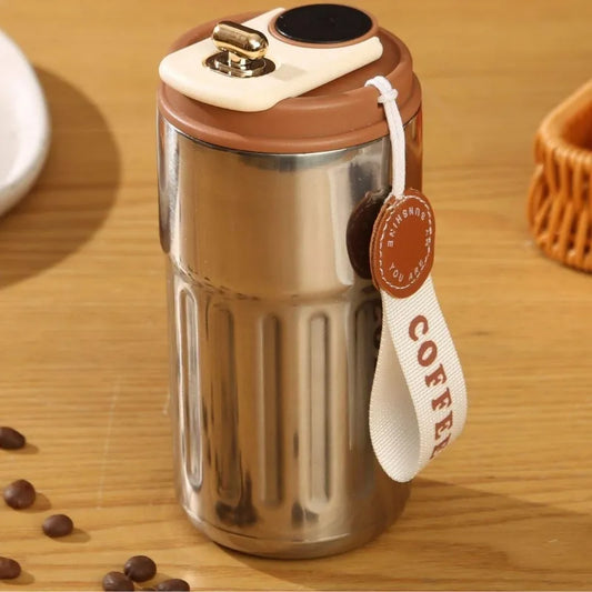 Tasse Connectée Argent 450ML La Gourde, Smart Mug isotherme avec affichage LED de température pour infusion, thé chaud, tisane et boissons nomades.