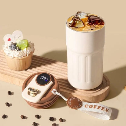 Tasse Connectée Blanc 450ML intelligente pour café, thé et infusion avec écran tactile de température et design moderne élégant |  | La Gourde