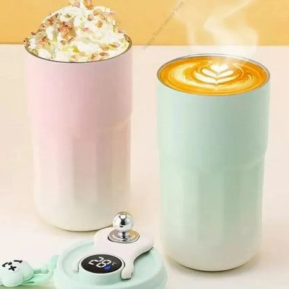 Mug isotherme connecté La Gourde Rose 450ML avec affichage de température, idéal pour thé, café et infusions en déplacement.
