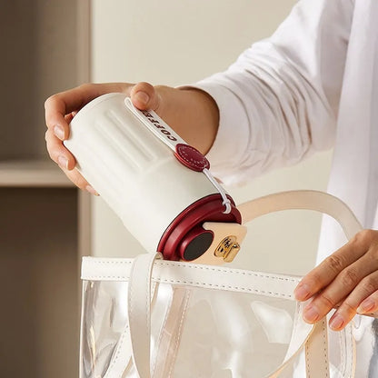 Mug Thermo Tasse Connectée Rouge 450ML La Gourde à double paroi sous vide, idéal pour conserver les boissons chaudes ou froides à la température idéale.