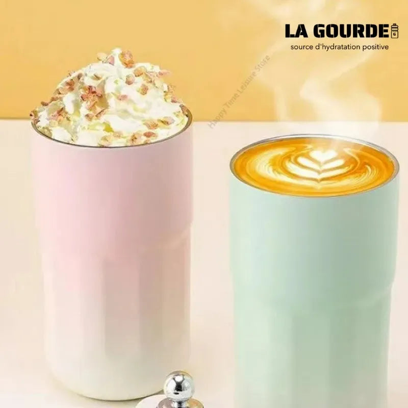 Tasse Connectée Vert 450ML La Gourde avec affichage LED de température, mug intelligent isotherme pour café chaud, thé et boissons nomades.