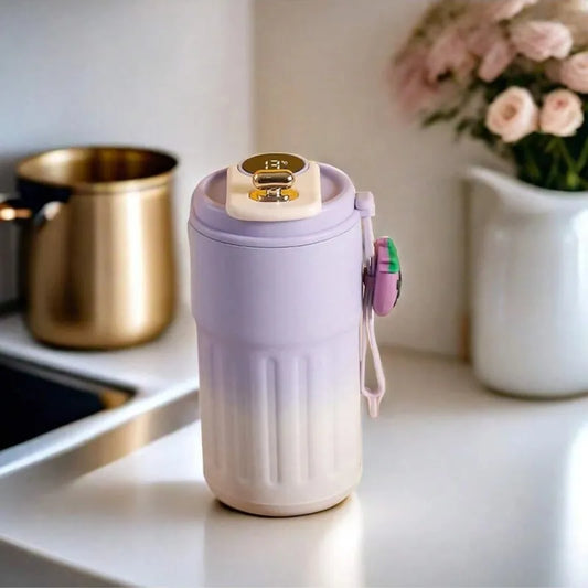 Tasse Connectée Violet 450ML La Gourde avec affichage LED de température, mug intelligent isotherme pour café chaud, thé et boissons froides.