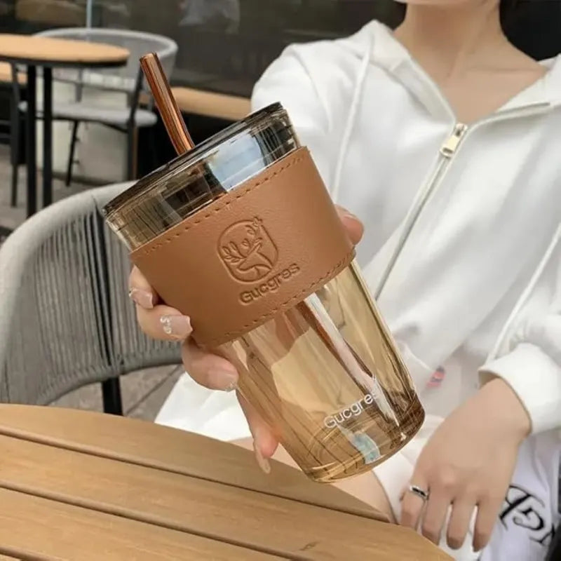 Tasse Verre Portable Marron 450ML