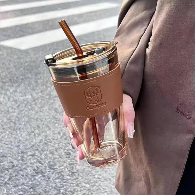 Tasse Verre Portable Marron 450ML