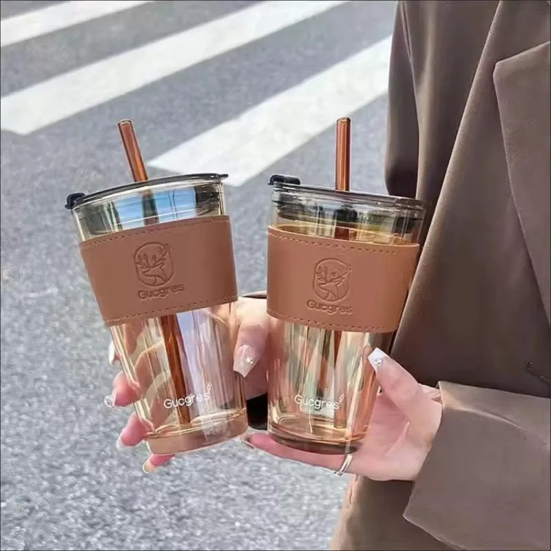 Tasse Verre Portable Marron 450ML