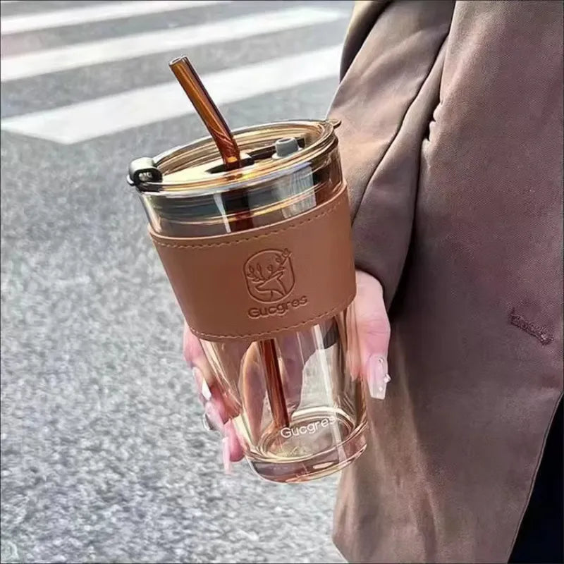 Tasse Verre Portable Marron 450ML