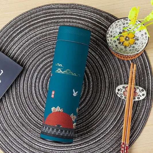 Thermos Chinois Isotherme avec filtre à thé en inox 304 ( Bleu )  – La Gourde ®
