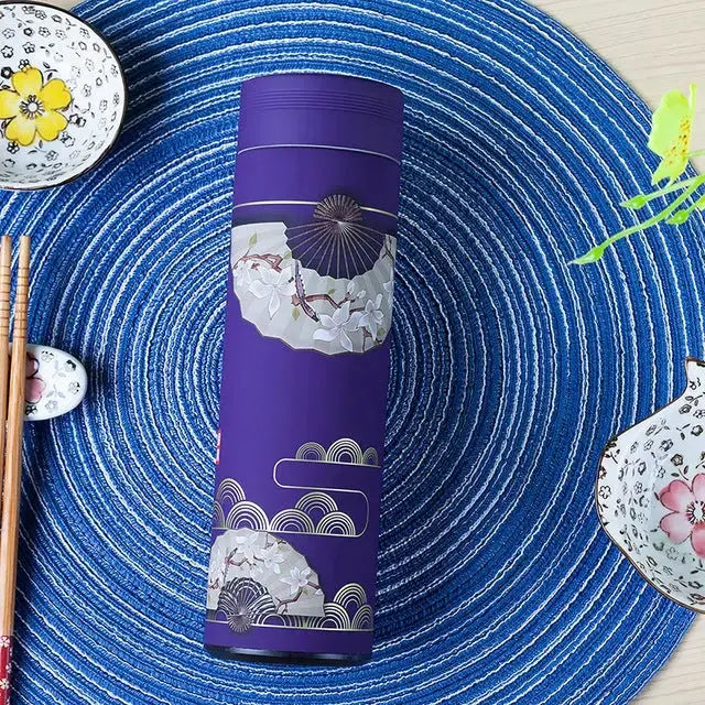 Thermos Chinois Rétro avec filtre à thé, thermos nomade ( Violet ) – La Gourde ®