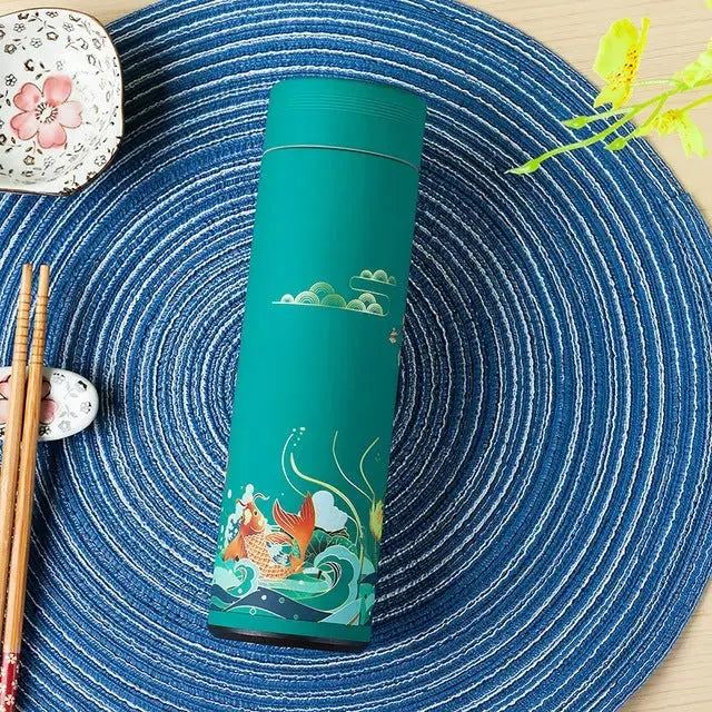 Thermos Chinois Rétro avec filtre à thé vert , menthe, Darjeeling , thermos isothermes (  vert) – La Gourde ®