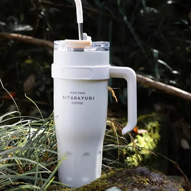 Travel Mug Avec Paille En Inox idéal pour café glacé et boissons froides
