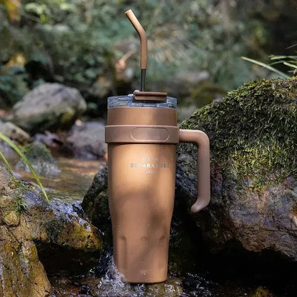 Travel Mug Avec Paille En Inox avec isolation thermique chaud 12h et froid 24h
