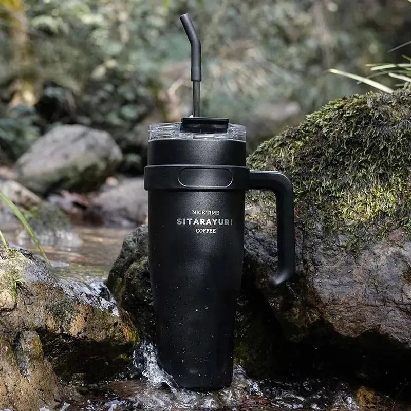 
Travel Mug Avec Paille En Inox pour bureau, voiture, voyage et déplacements