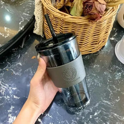 Tasse verre portable 450ML design lifestyle moderne pour hydratation quotidienne au travail, école et déplacements | La Gourde